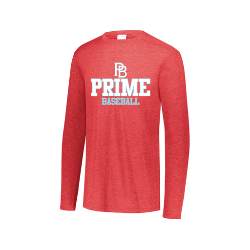 [FTLCUBRD-AXS-LOGO2] Decker Men's Tri-Blend T-Shirt - Long Sleeve (Adult XS, Red, Logo 2)