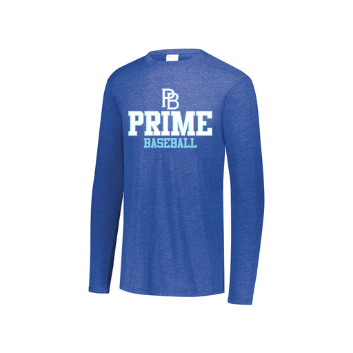 [FTLCUBRY-YS-LOGO2] Decker Youth Tri-Blend T-Shirt - Long Sleeve (Youth S, Royal, Logo 2)